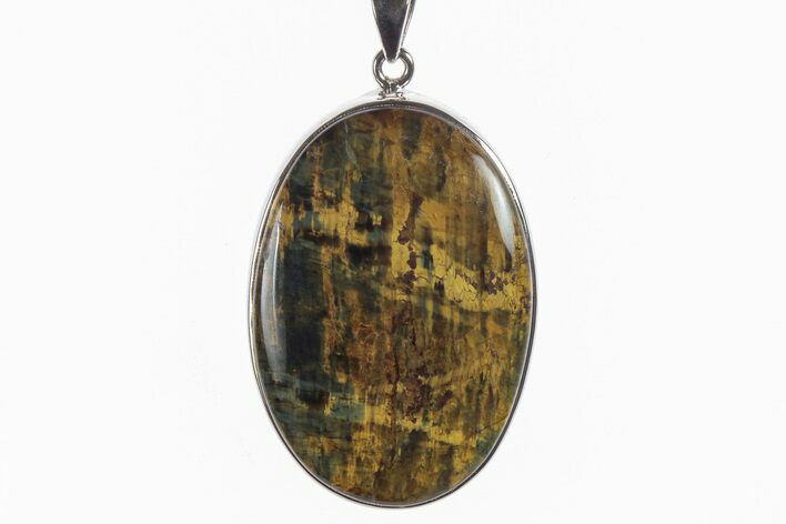 Blue Tiger's Eye Pendant (Necklace) - Sterling Silver #241308